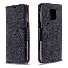 Funda de Cuero Cartera con Soporte Carcasa L03 para Xiaomi Redmi Note 9 Pro Max Negro