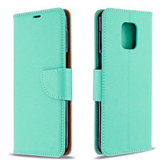 Funda de Cuero Cartera con Soporte Carcasa L03 para Xiaomi Redmi Note 9 Pro Verde