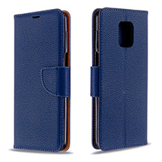 Funda de Cuero Cartera con Soporte Carcasa L03 para Xiaomi Redmi Note 9S Azul