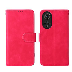 Funda de Cuero Cartera con Soporte Carcasa L03Z para Huawei Nova 9 Rosa Roja