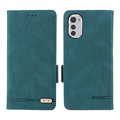 Funda de Cuero Cartera con Soporte Carcasa L03Z para Motorola Moto E32s Verde