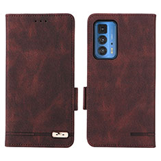 Funda de Cuero Cartera con Soporte Carcasa L03Z para Motorola Moto Edge 20 Pro 5G Marron