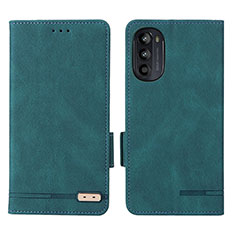 Funda de Cuero Cartera con Soporte Carcasa L03Z para Motorola Moto Edge (2022) 5G Verde