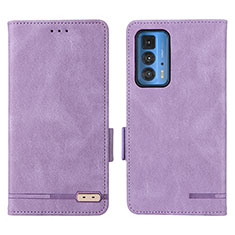 Funda de Cuero Cartera con Soporte Carcasa L03Z para Motorola Moto Edge S Pro 5G Morado