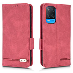 Funda de Cuero Cartera con Soporte Carcasa L03Z para Oppo A54 4G Rojo