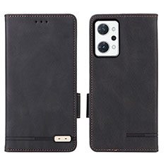 Funda de Cuero Cartera con Soporte Carcasa L03Z para Oppo Reno7 A Negro