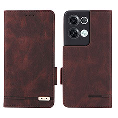 Funda de Cuero Cartera con Soporte Carcasa L03Z para Oppo Reno9 Pro+ Plus 5G Marron