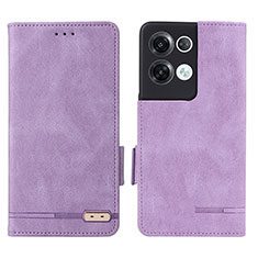 Funda de Cuero Cartera con Soporte Carcasa L03Z para Oppo Reno9 Pro+ Plus 5G Morado