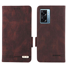 Funda de Cuero Cartera con Soporte Carcasa L03Z para Realme Q5i 5G Marron