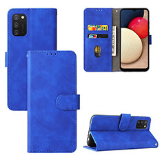 Funda de Cuero Cartera con Soporte Carcasa L03Z para Samsung Galaxy A03s Azul