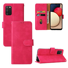 Funda de Cuero Cartera con Soporte Carcasa L03Z para Samsung Galaxy A03s Rosa Roja