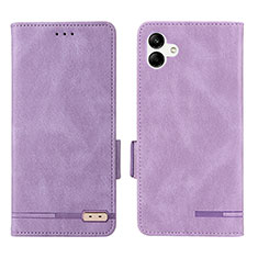 Funda de Cuero Cartera con Soporte Carcasa L03Z para Samsung Galaxy A04 4G Morado