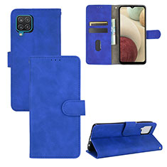 Funda de Cuero Cartera con Soporte Carcasa L03Z para Samsung Galaxy A12 5G Azul