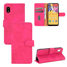 Funda de Cuero Cartera con Soporte Carcasa L03Z para Samsung Galaxy A21 SC-42A Rosa Roja