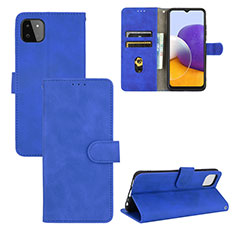 Funda de Cuero Cartera con Soporte Carcasa L03Z para Samsung Galaxy A22 5G Azul