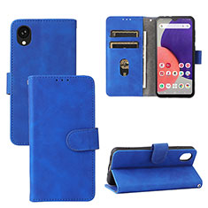 Funda de Cuero Cartera con Soporte Carcasa L03Z para Samsung Galaxy A22 5G SC-56B Azul