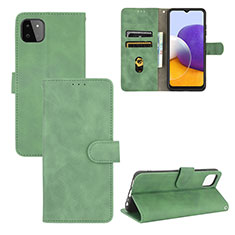 Funda de Cuero Cartera con Soporte Carcasa L03Z para Samsung Galaxy A22 5G Verde