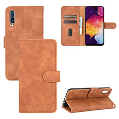 Funda de Cuero Cartera con Soporte Carcasa L03Z para Samsung Galaxy A30S Marron