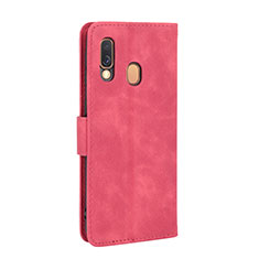 Funda de Cuero Cartera con Soporte Carcasa L03Z para Samsung Galaxy A40 Rosa Roja