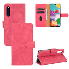 Funda de Cuero Cartera con Soporte Carcasa L03Z para Samsung Galaxy A41 SC-41A Rosa Roja