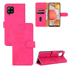 Funda de Cuero Cartera con Soporte Carcasa L03Z para Samsung Galaxy A42 5G Rosa Roja