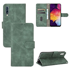 Funda de Cuero Cartera con Soporte Carcasa L03Z para Samsung Galaxy A50 Verde