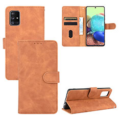 Funda de Cuero Cartera con Soporte Carcasa L03Z para Samsung Galaxy A51 5G Marron