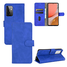 Funda de Cuero Cartera con Soporte Carcasa L03Z para Samsung Galaxy A72 4G Azul