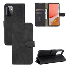 Funda de Cuero Cartera con Soporte Carcasa L03Z para Samsung Galaxy A72 4G Negro