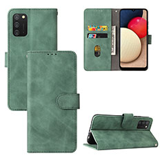 Funda de Cuero Cartera con Soporte Carcasa L03Z para Samsung Galaxy M02s Verde