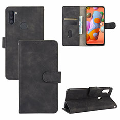 Funda de Cuero Cartera con Soporte Carcasa L03Z para Samsung Galaxy M11 Negro