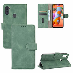 Funda de Cuero Cartera con Soporte Carcasa L03Z para Samsung Galaxy M11 Verde