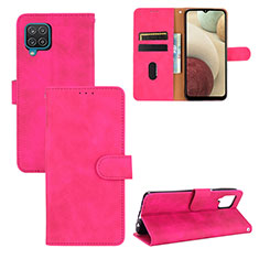 Funda de Cuero Cartera con Soporte Carcasa L03Z para Samsung Galaxy M12 Rosa Roja