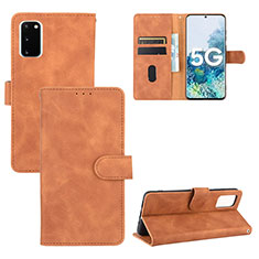 Funda de Cuero Cartera con Soporte Carcasa L03Z para Samsung Galaxy S20 FE 4G Marron