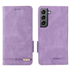 Funda de Cuero Cartera con Soporte Carcasa L03Z para Samsung Galaxy S22 5G Morado