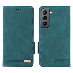 Funda de Cuero Cartera con Soporte Carcasa L03Z para Samsung Galaxy S25 5G Verde