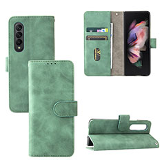 Funda de Cuero Cartera con Soporte Carcasa L03Z para Samsung Galaxy Z Fold3 5G Verde