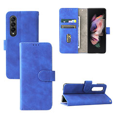 Funda de Cuero Cartera con Soporte Carcasa L03Z para Samsung Galaxy Z Fold4 5G Azul