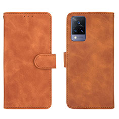 Funda de Cuero Cartera con Soporte Carcasa L03Z para Vivo V21 5G Marron