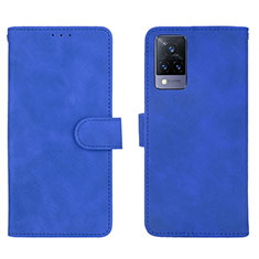 Funda de Cuero Cartera con Soporte Carcasa L03Z para Vivo V21s 5G Azul