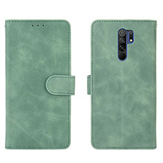 Funda de Cuero Cartera con Soporte Carcasa L03Z para Xiaomi Redmi 9 Verde