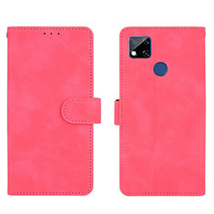 Funda de Cuero Cartera con Soporte Carcasa L03Z para Xiaomi Redmi 9C Rosa Roja