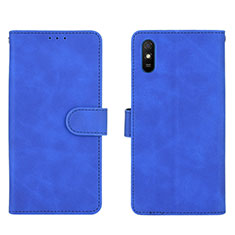 Funda de Cuero Cartera con Soporte Carcasa L03Z para Xiaomi Redmi 9i Azul