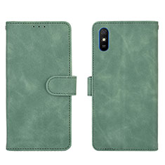 Funda de Cuero Cartera con Soporte Carcasa L03Z para Xiaomi Redmi 9i Verde