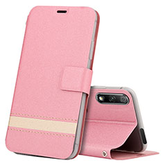 Funda de Cuero Cartera con Soporte Carcasa L04 para Huawei Honor 9X Rosa