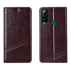 Funda de Cuero Cartera con Soporte Carcasa L04 para Huawei Honor Play4T Marron