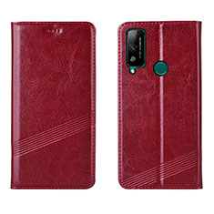 Funda de Cuero Cartera con Soporte Carcasa L04 para Huawei Honor Play4T Rojo