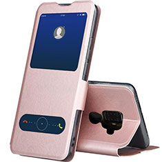 Funda de Cuero Cartera con Soporte Carcasa L04 para Huawei Nova 5i Pro Oro Rosa