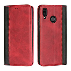 Funda de Cuero Cartera con Soporte Carcasa L04 para Huawei P20 Lite Rojo