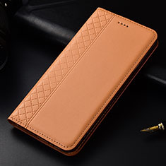 Funda de Cuero Cartera con Soporte Carcasa L04 para LG V50 ThinQ 5G Naranja